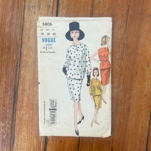 Vintage 60s Vogue Special Design 5806 Young Fashionables 38" Bust Sewing Pattern